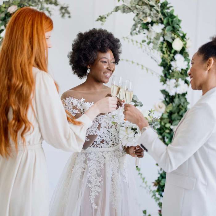 White and black dress wedding guest