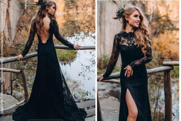 Women's black wedding dresses