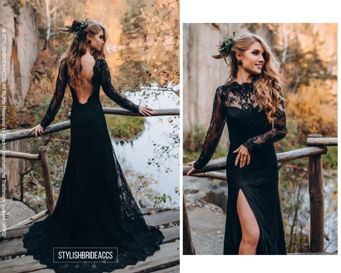 Women's black wedding dresses