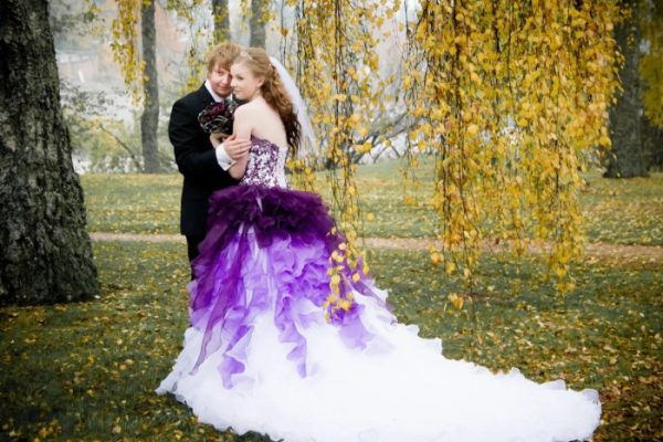 Purple wedding dresses for brides