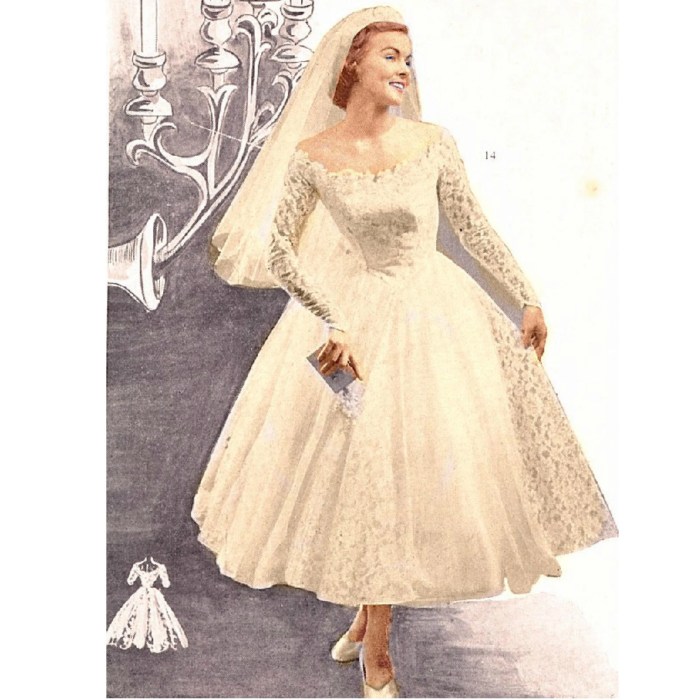 50's style wedding dress