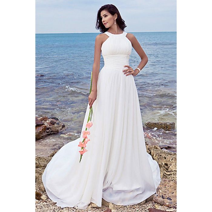 White beach wedding dresses